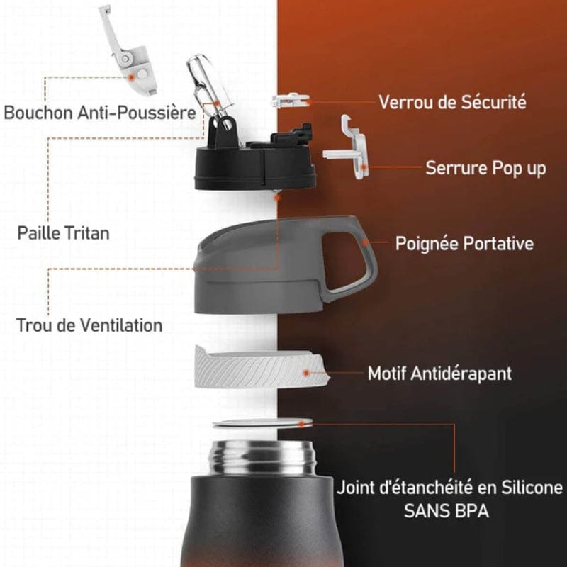 Gourde avec Paille Adulte Univers du Voyage