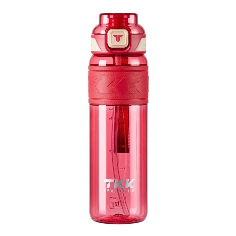 Rose / 600ml Gourde Avec Paille Intégrée Univers du Voyage