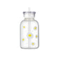 Transparent / Motif Cinq Fleurs Gourde En Verre Avec Paille Univers du Voyage