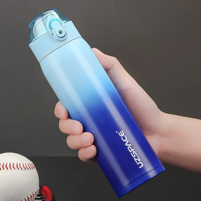 Bleu ciel et Bleu Marine / 600 ml Gourde Inox Univers du Voyage