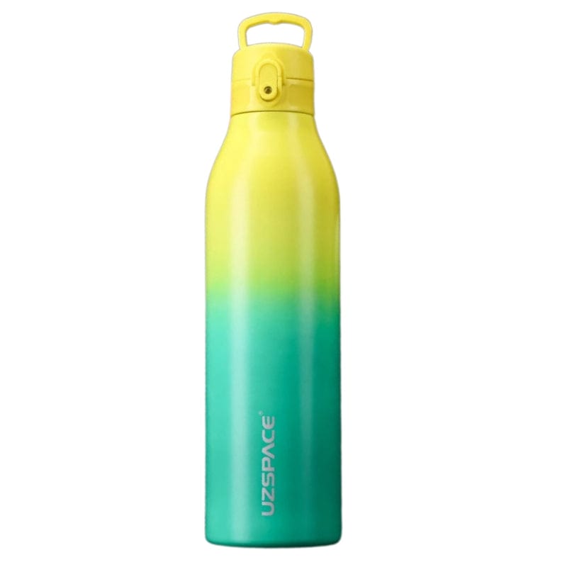 Jaune et Vert / 600 ml Gourde Inox Univers du Voyage