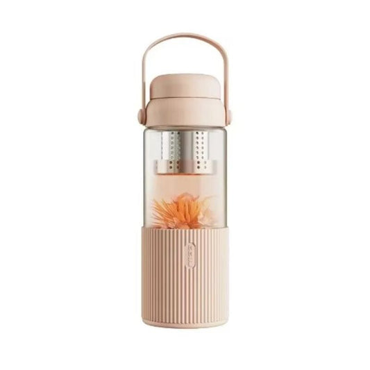 Rose / 520ml Gourde Verre Infuseur Univers du Voyage