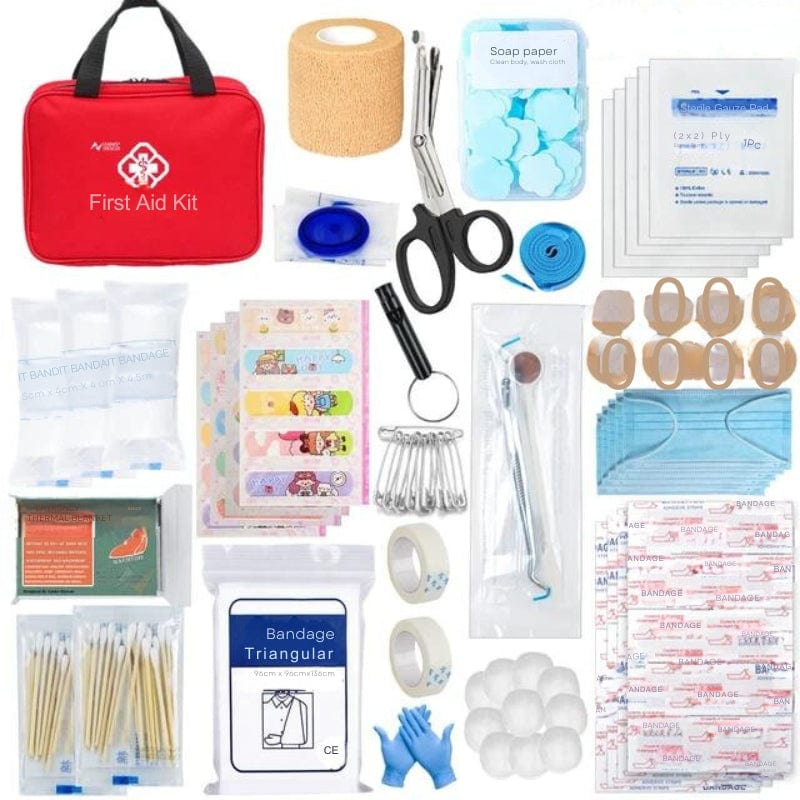 Rouge / 180 Pièces Kit Premier Secours Voyage Univers du Voyage