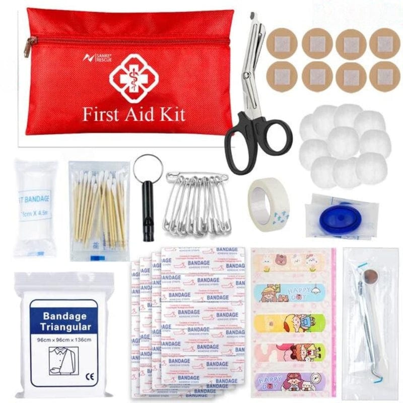 Rouge / 87 Pièces Kit Premier Secours Voyage Univers du Voyage