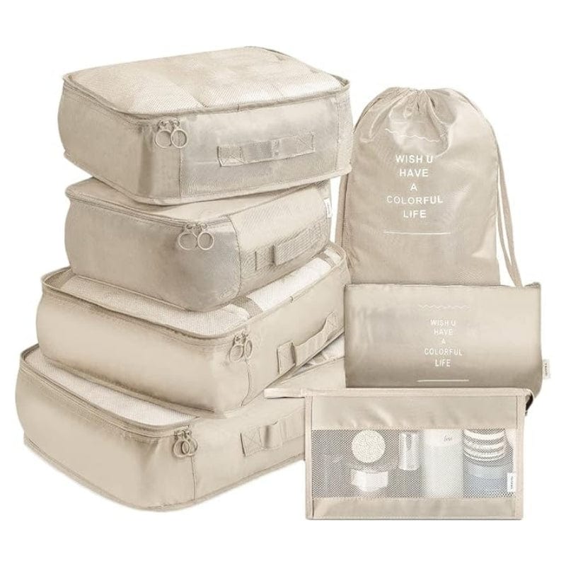 Beige Lot Organisateur Bagages Univers du Voyage