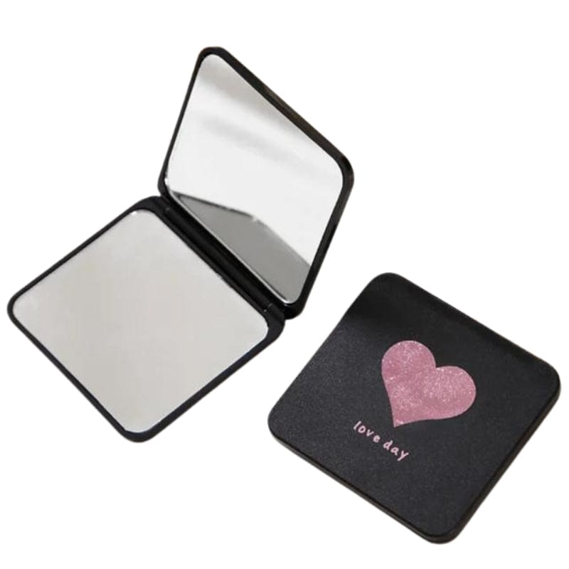 Noir à Motif Cœur Miroir De Poche Carré Univers du Voyage