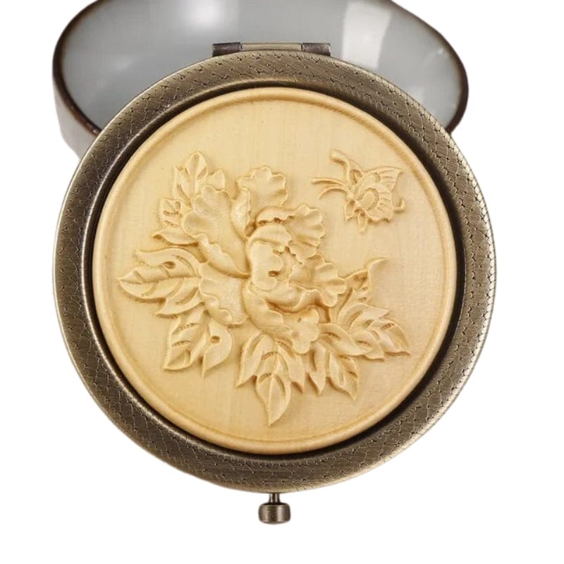 Beige / Modèle 3 Miroir De Poche Décoratif Bois Univers du Voyage