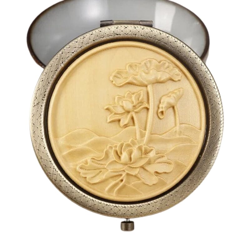 Beige / Modèle 5 Miroir De Poche Décoratif Bois Univers du Voyage