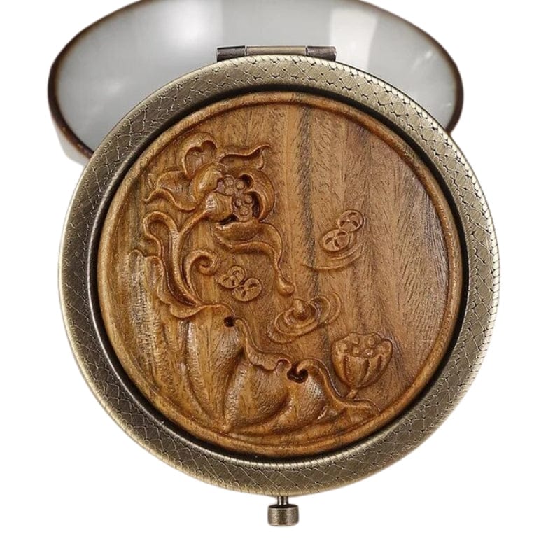 Marron Clair / Modèle 1 Miroir De Poche Décoratif Bois Univers du Voyage