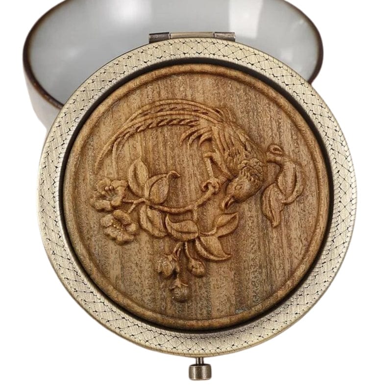 Marron Clair / Modèle 2 Miroir De Poche Décoratif Bois Univers du Voyage