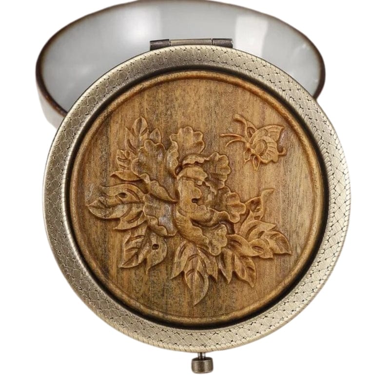 Marron Clair / Modèle 3 Miroir De Poche Décoratif Bois Univers du Voyage