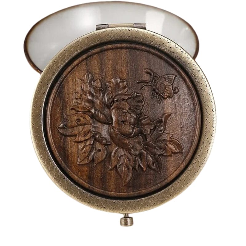 Marron Foncé / Modèle 3 Miroir De Poche Décoratif Bois Univers du Voyage