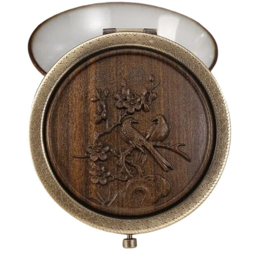 Marron Foncé / Modèle 4 Miroir De Poche Décoratif Bois Univers du Voyage