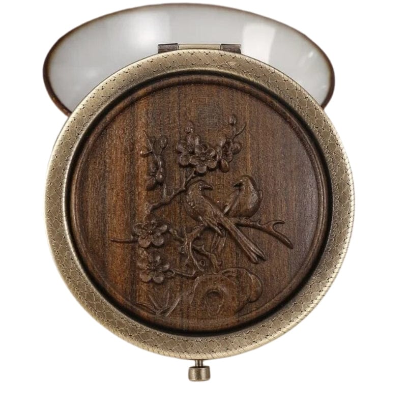 Marron Foncé / Modèle 4 Miroir De Poche Décoratif Bois Univers du Voyage
