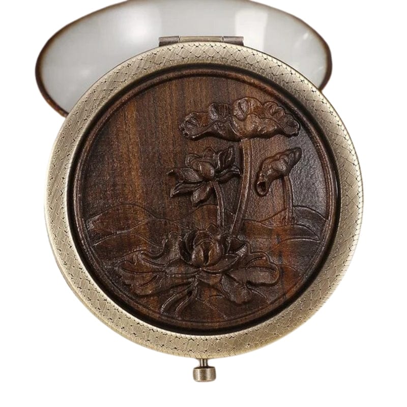 Marron Foncé / Modèle 5 Miroir De Poche Décoratif Bois Univers du Voyage