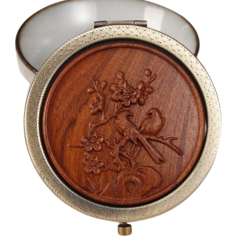 Marron / Modèle 4 Miroir De Poche Décoratif Bois Univers du Voyage