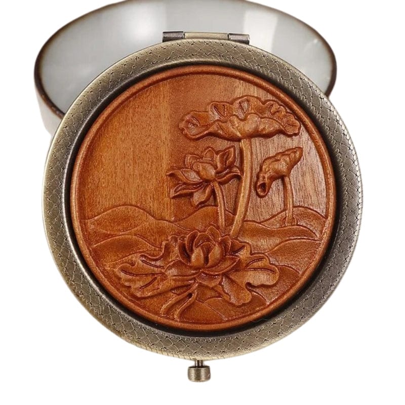 Marron / Modèle 5 Miroir De Poche Décoratif Bois Univers du Voyage