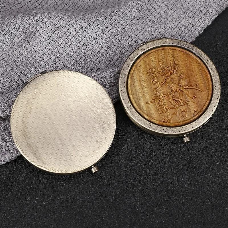 Miroir De Poche Décoratif Bois Univers du Voyage