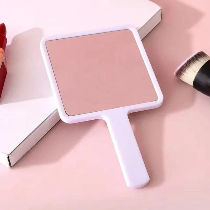 Blanc / Carré avec Manche Miroir De Poche Maquillage Univers du Voyage