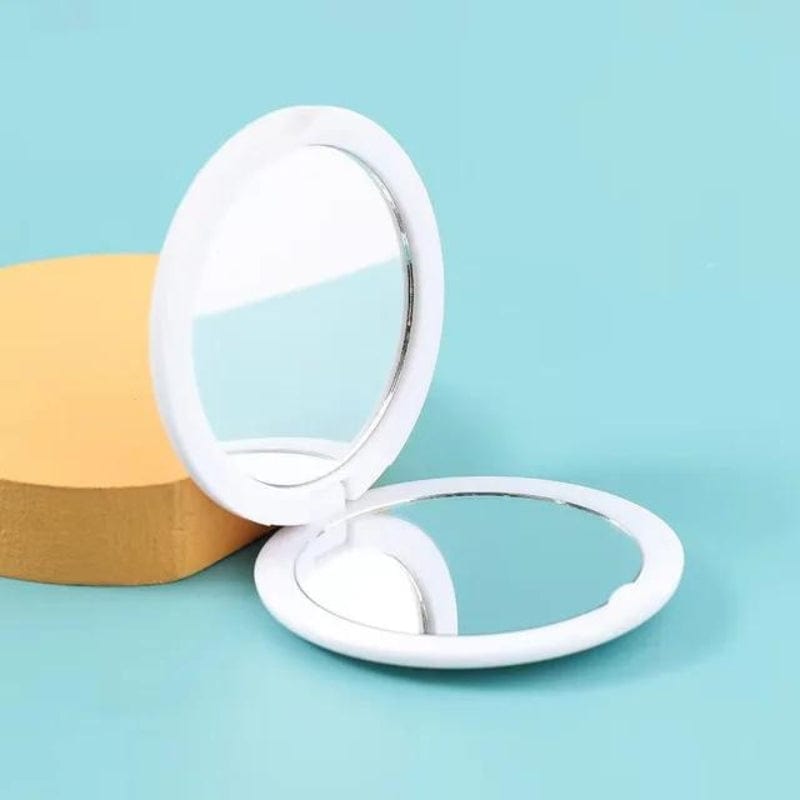 Blanc / Pliante Miroir De Poche Maquillage Univers du Voyage