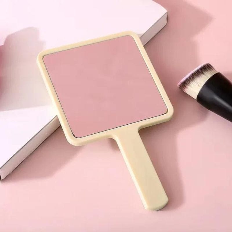 Jaune / Carré avec Manche Miroir De Poche Maquillage Univers du Voyage