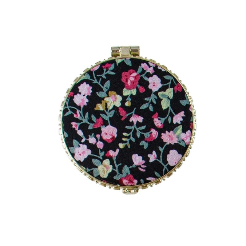 Noir Miroir De Poche Tissu Univers du Voyage