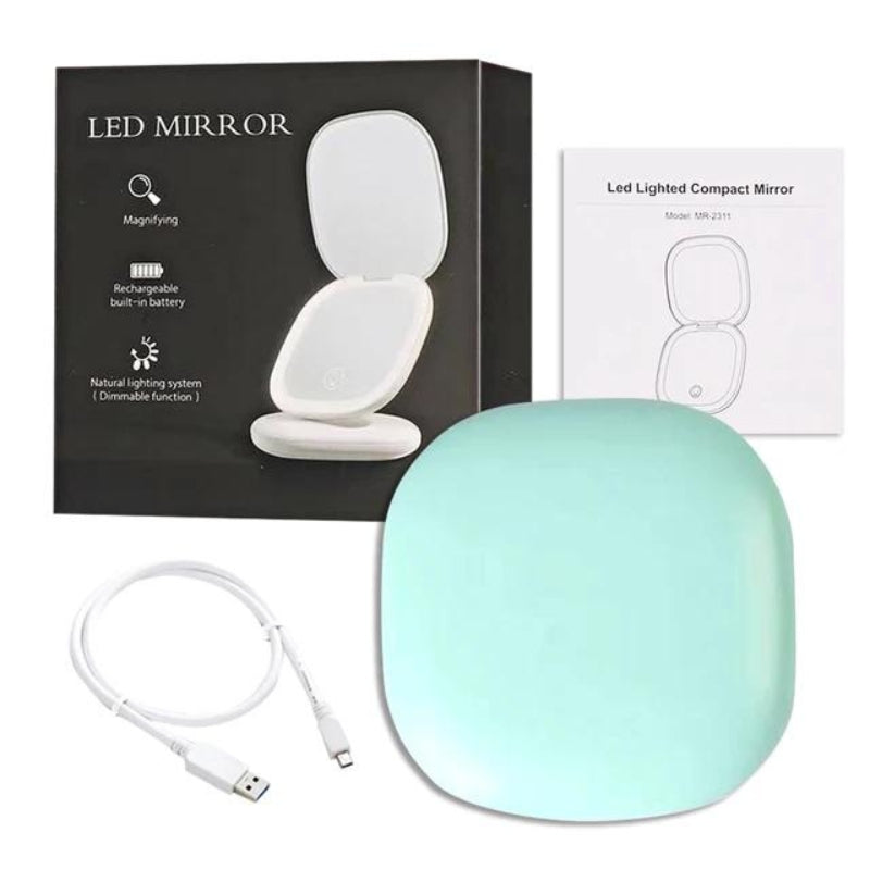 Miroir Grossissant De Poche Avec Led
