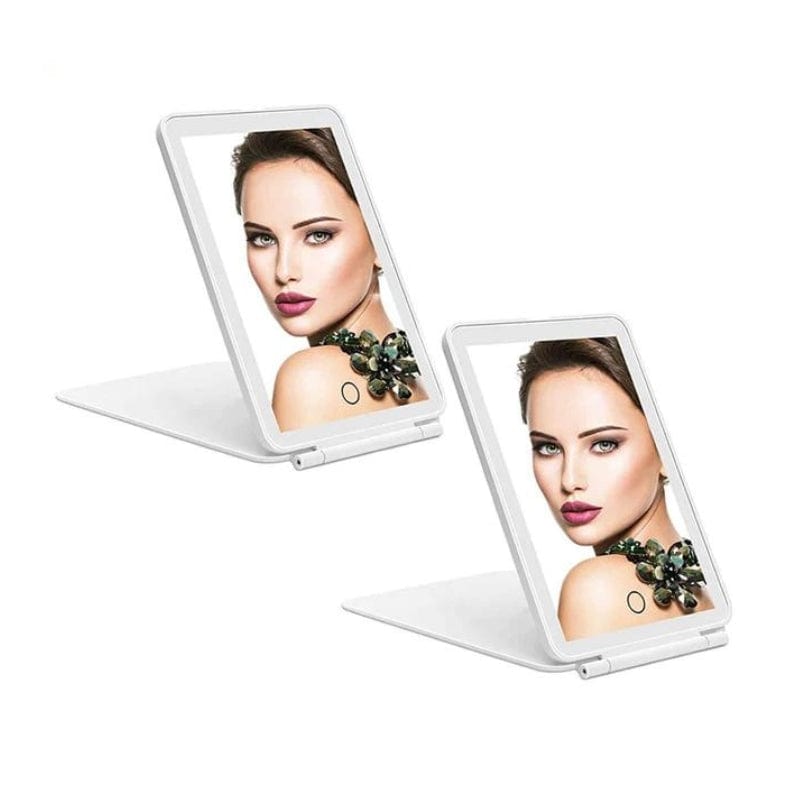 Blanc / 2 Pièces Miroir Led Portable Univers du Voyage