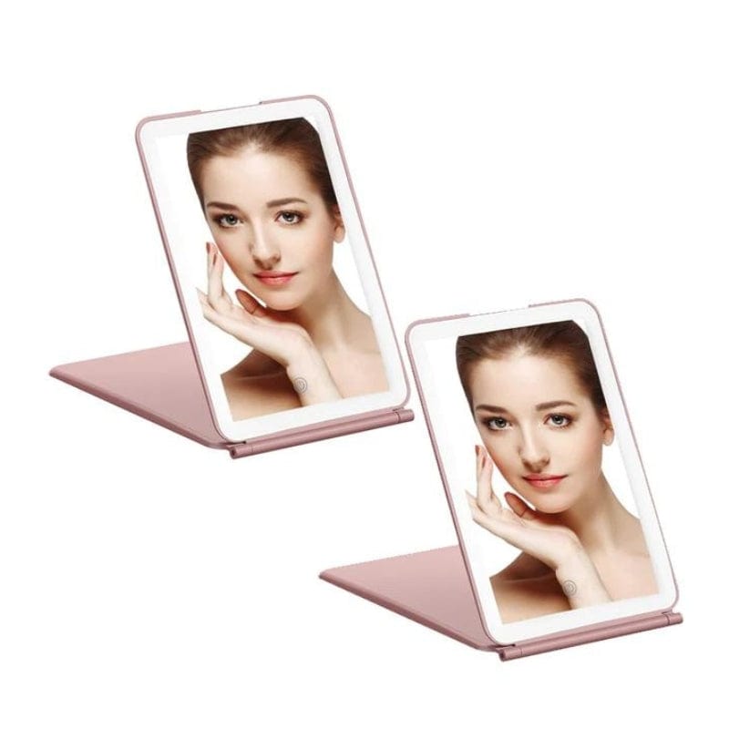 Rose / 2 Pièces Miroir Led Portable Univers du Voyage