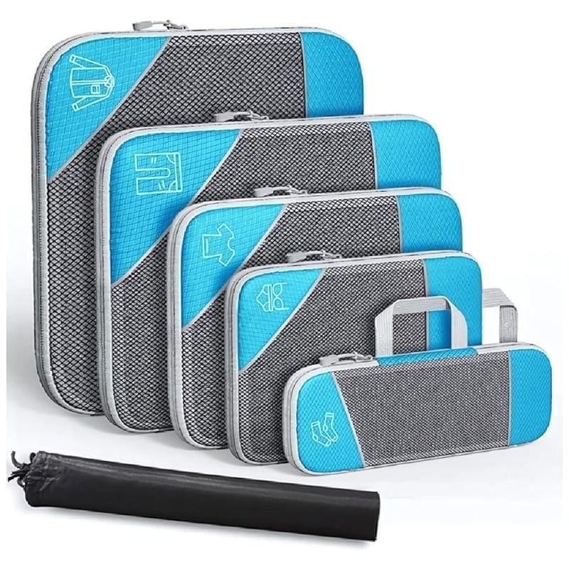 Bleu / Six Pièces Organisateur De Valise Compressible Univers du Voyage