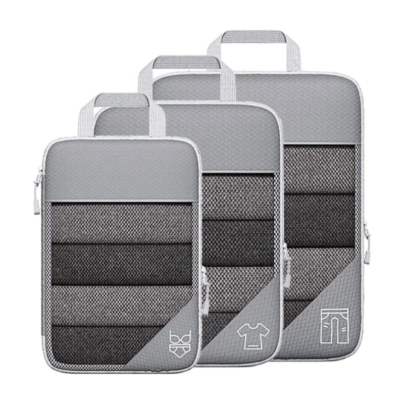 Gris / Trois Pièces Organisateur De Valise Compressible Univers du Voyage