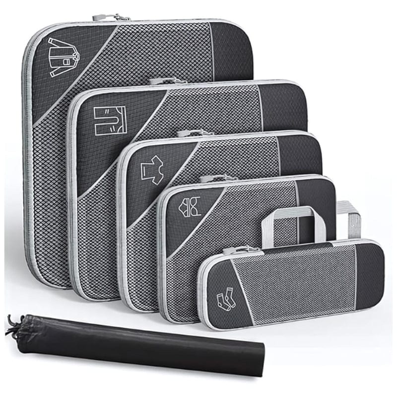 Noir / Six Pièces Organisateur De Valise Compressible Univers du Voyage