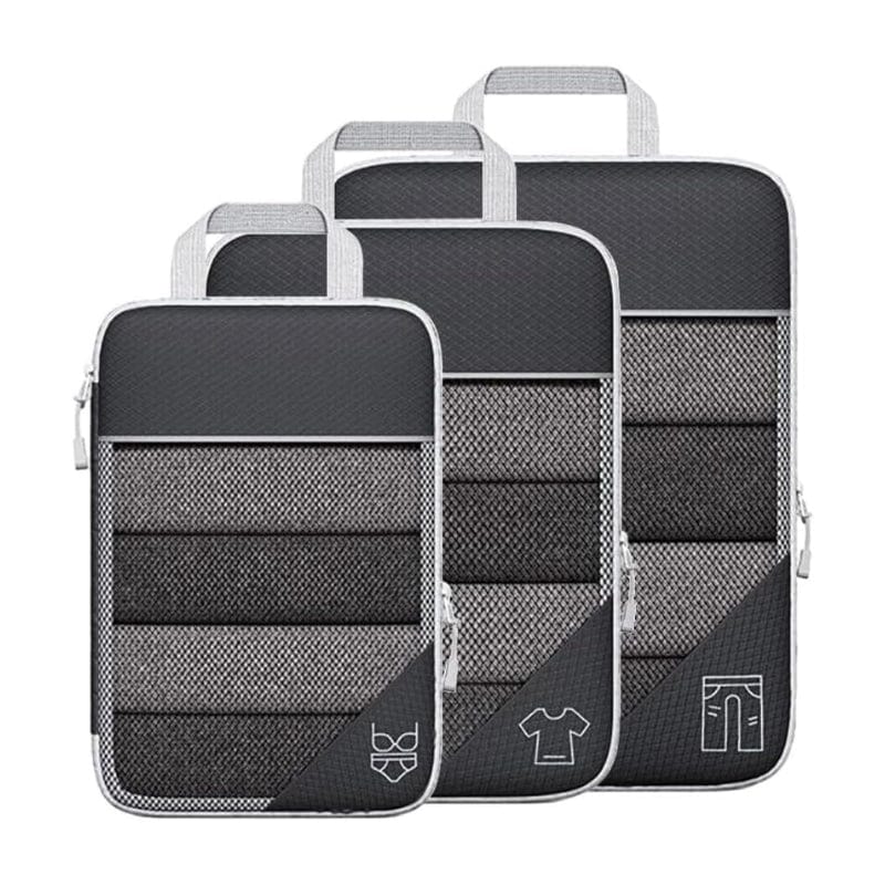 Noir / Trois Pièces Organisateur De Valise Compressible Univers du Voyage