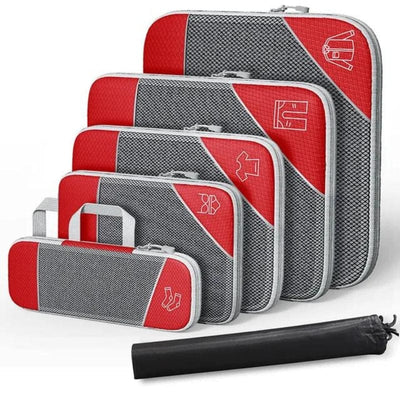 Rouge / Six Pièces Organisateur De Valise Compressible Univers du Voyage