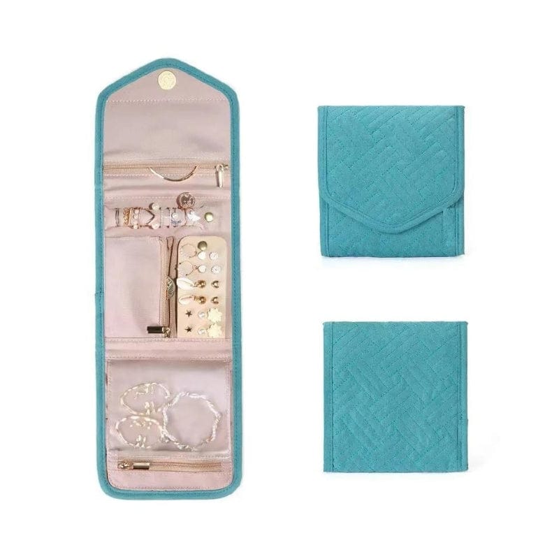 Bleu / S Pochette à Bijoux Univers du Voyage