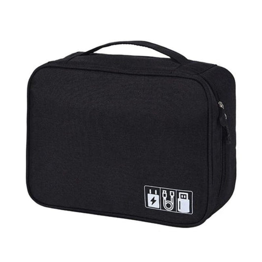 Noir / Compartiment Unique Pochette De Rangement De Cable Pour Voyager Univers du Voyage