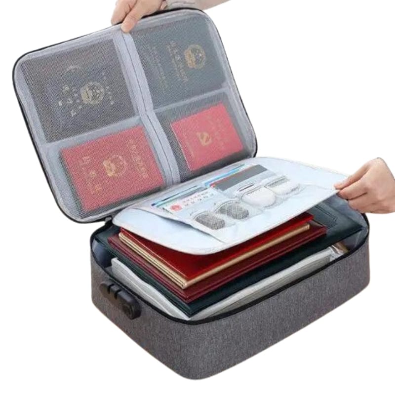 Gris avec Deux Pochettes Pochette Porte-Document Organisateur De Voyage Univers du Voyage