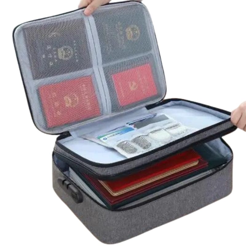 Gris avec Double Fermeture Eclair Pochette Porte-Document Organisateur De Voyage Univers du Voyage