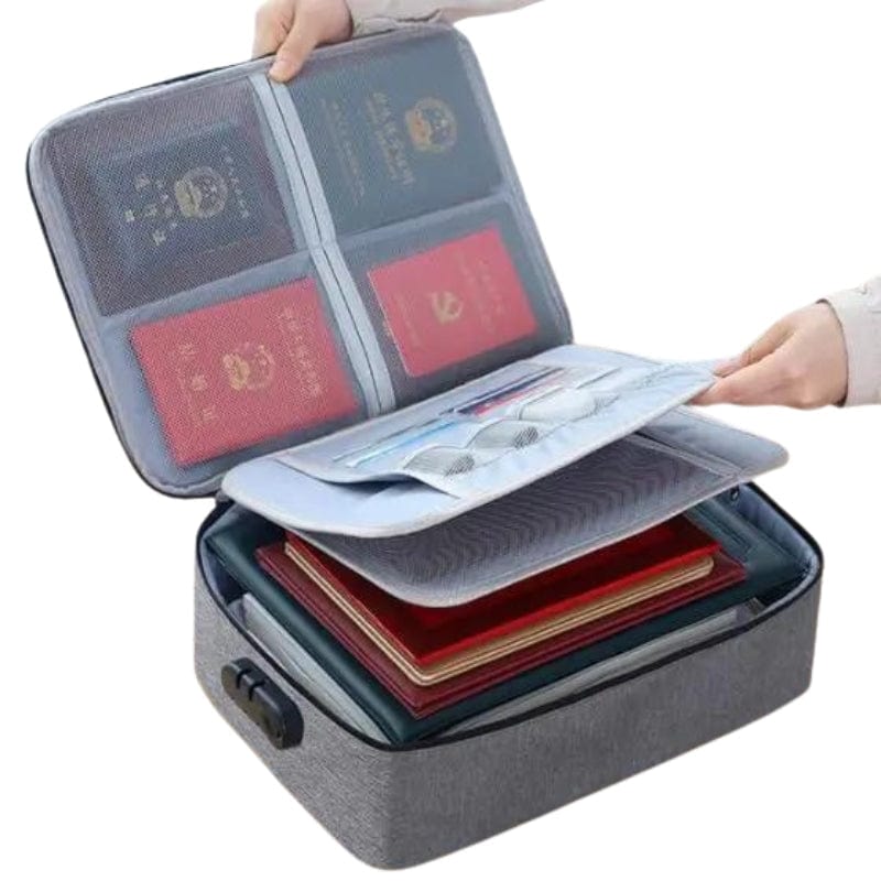 Gris avec Trois Pochettes Pochette Porte-Document Organisateur De Voyage Univers du Voyage