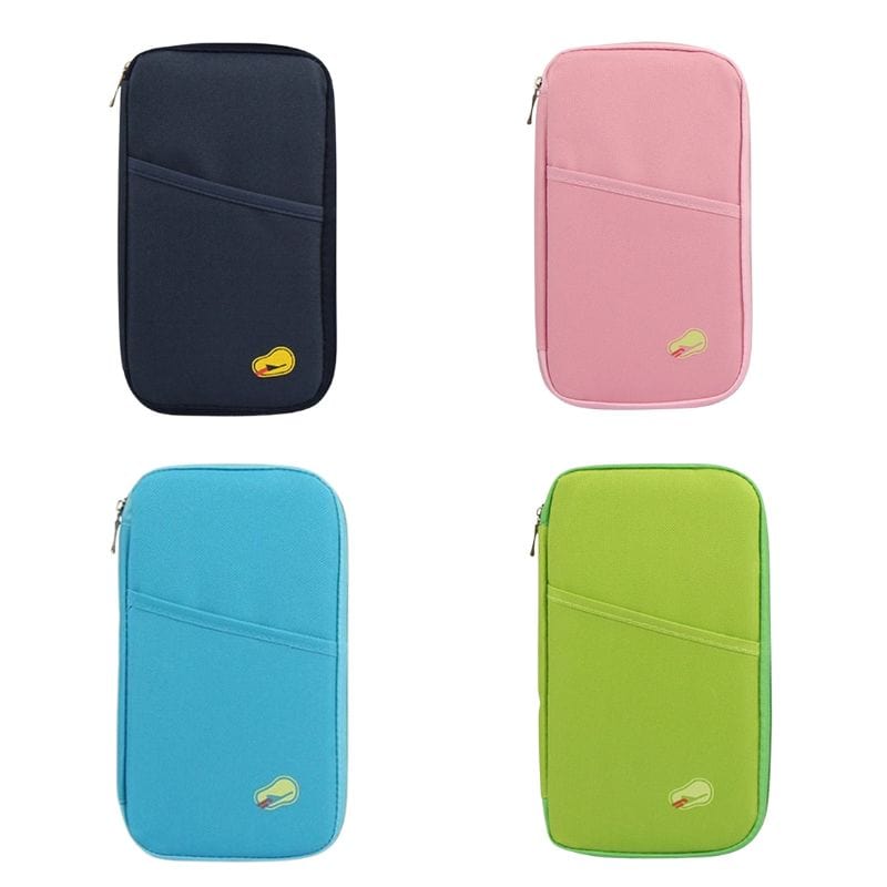 Lot de 4 Couleurs Bleu Marine. Rose. Bleu Ciel et Vert Pochette Portefeuille Sécurité Voyage Univers du Voyage