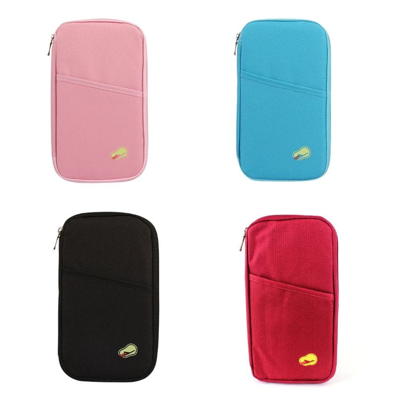 Lot de 4 Couleurs Rose. Bleu Ciel. Noir et Rouge Pochette Portefeuille Sécurité Voyage Univers du Voyage