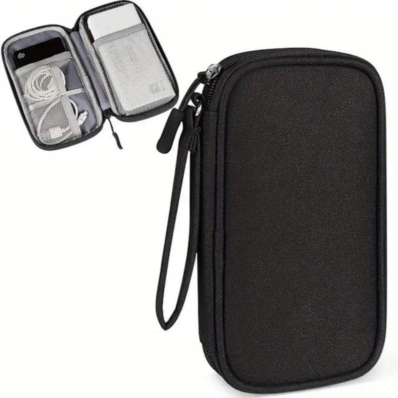 Noir / Format Standard Pochette Voyage Pour Câbles & Chargeurs Univers du Voyage