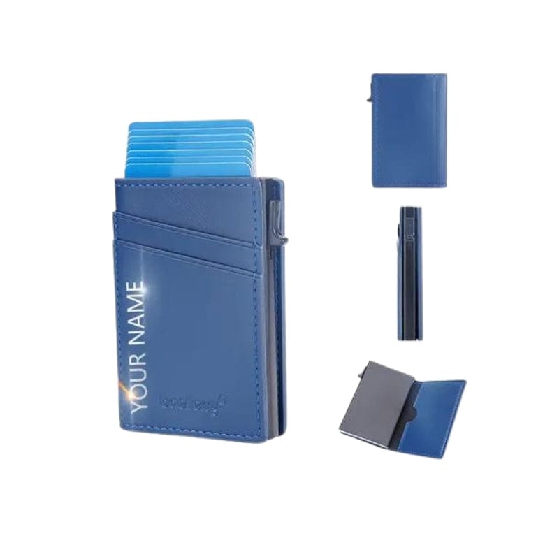 Bleu / Personnalisé Porte Carte Simili Univers du Voyage