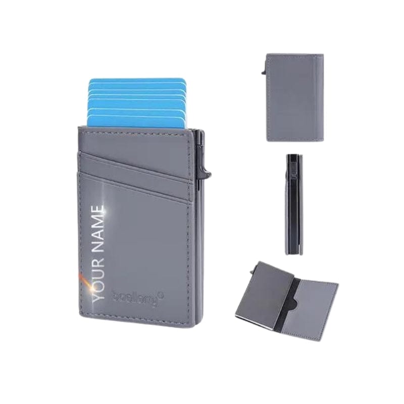 Gris / Personnalisé Porte Carte Simili Univers du Voyage