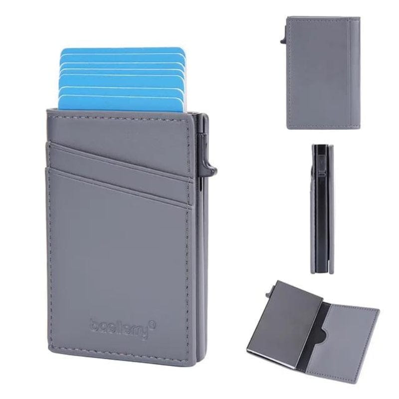 Gris / Simple Porte Carte Simili Univers du Voyage
