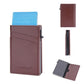 Marron Clair / Simple Porte Carte Simili Univers du Voyage