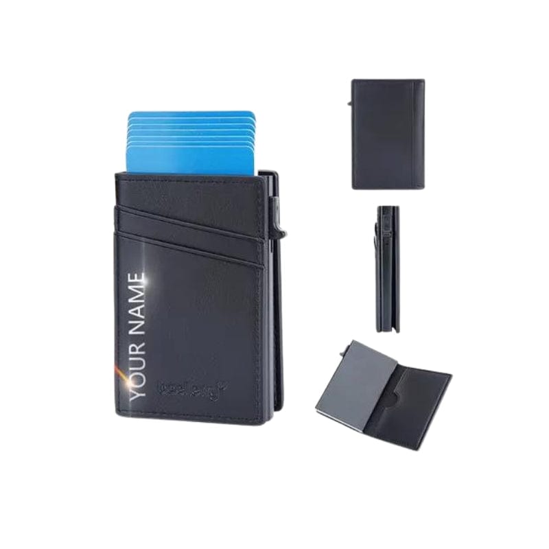Noir / Personnalisé Porte Carte Simili Univers du Voyage