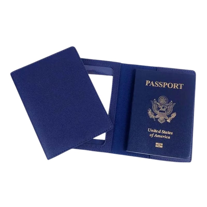 Bleu Marine / Sans Gravure Porte Document de Voyage en Simili Univers du Voyage