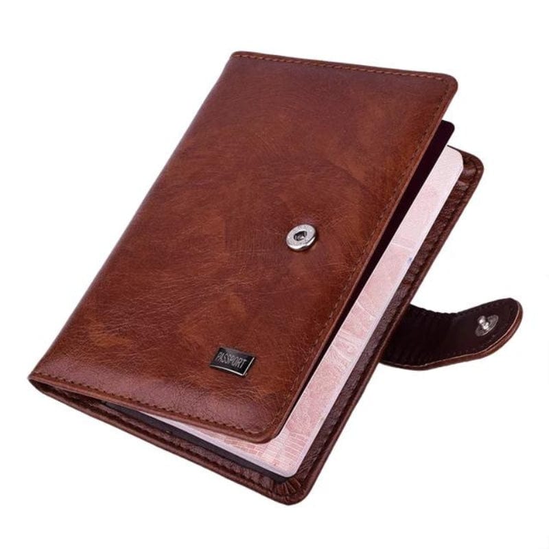 Marron Clair Porte Document De Voyage en Simili pour Homme Univers du Voyage