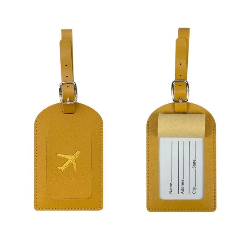 Jaune Porte Étiquette Bagage en Simili Univers du Voyage